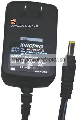 KINGPRO KAD-0105012E AC ADAPTER 5VDC 2A Power Sup - Click Image to Close