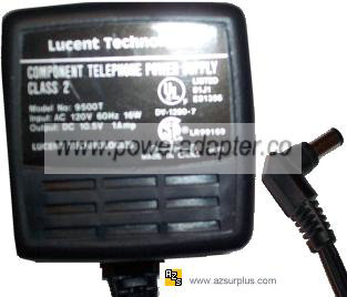 LUCENT TECHNOLOGIES 9500T AC DC ADAPTER 10.5V 1A COMPONENT - Click Image to Close