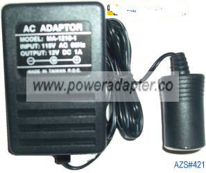 AC ADAPTER MA-1210-1 12VDC 1A USE YOUR CAR CELL PHONE Car CHARGE