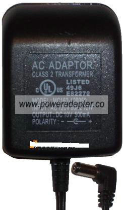 MC162-100050 AC DC ADAPTER 10V 500mA POWER SUPPLY CLASS 2 - Click Image to Close