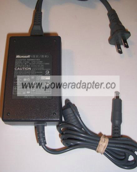 MICROSOFT STD-1225M AC ADAPTER 12VDC 2.5A LPS X809802-003 POWER - Click Image to Close