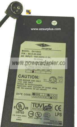 MPW EA10953 AC ADAPTER 19Vdc 4.75A 90W POWER SUPPLY DMP1246 - Click Image to Close