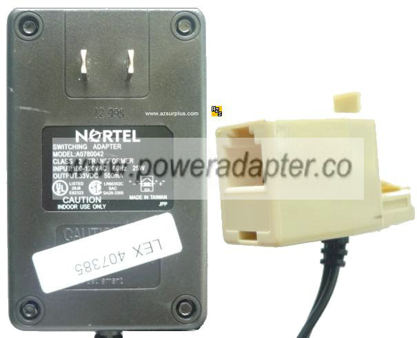 NORTEL A0780042 AC ADAPTER 33VDC 500MA POWER SUPPLY - Click Image to Close