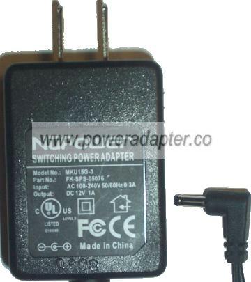 NUPOWER MKU15G-3 AC DC ADAPTER 12V 1A POWER SUPPLY - Click Image to Close