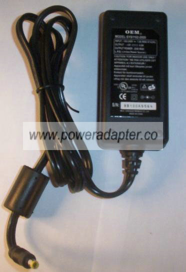 OEM SYS1102-2005 AC ADAPTER 5Vdc 4A -( )- 2x5.5mm POWER SUPPLY - Click Image to Close