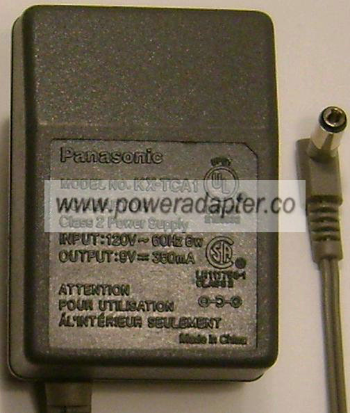 Panasonic KX-TCA1 Plug-In Class 2 Power Supply AC Adapter Output DC 9V 350mA 