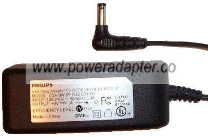 PHILIPS DSA-9W-09 FUS 090100 AC DC ADAPTER 9V 1A POWER SUPPLY fo - Click Image to Close