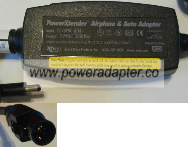 NEC POWERXTENDER AIRPLANE AND AUTO ADAPTER 5-24VDC 50W MAX - Click Image to Close