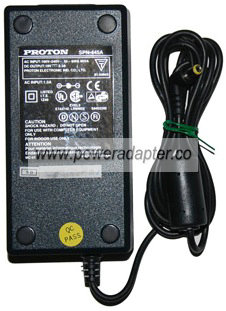 PROTON SPN-445A AC ADAPTER 19VDC 2.3A NEW 2x5.5x12.8mm 90 DEGR