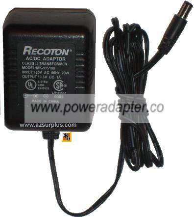 RECOTON MK-135100 AC ADAPTER 13.5Vdc 1A POWER SUPPLY CLASS 2 TRA