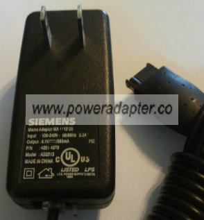 SIEMENS AD2213 AC ADAPTER 6.2V DC 585MA POWER SUPPLY - Click Image to Close