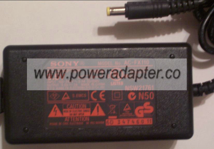 SONY AC-FX110 AC ADAPTER 9.5V 2A POWER SUPPLY