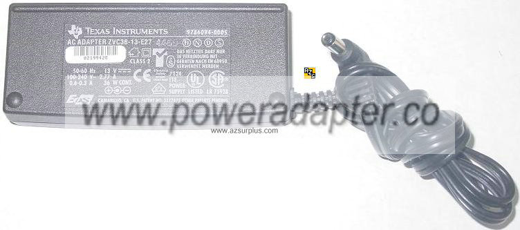 TEXAS INSTRUMENTS ZVC36-13-E27 4469 AC ADAPTER 13VDC 2.77A 36W f