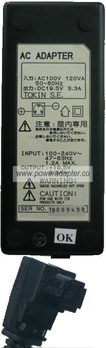 TOKIN AC ADAPTER 19.5VDC 3.3A POWER SUPPLY - Click Image to Close