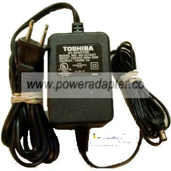 TOSHIBA AD-121ADT AC ADAPTER 12Vdc 1A -( )- 2x5.5mm 120Vac Used - Click Image to Close
