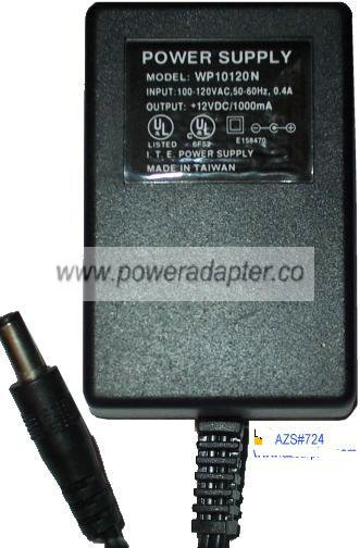 WP10120N AC ADAPTER 12VDC 1000mA 1A Linear POWER SUPPLY - Click Image to Close