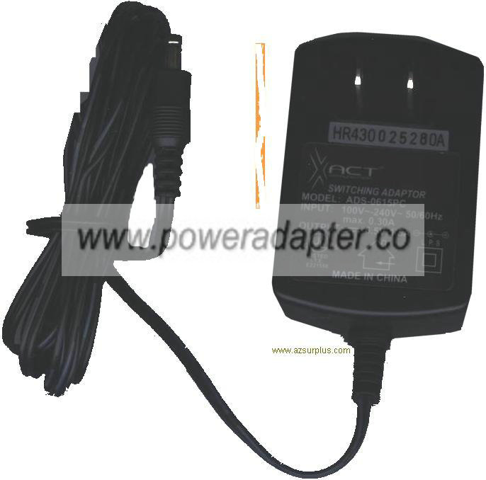 ADAPTER ADS-0615PC AC ADAPTER 6.5VDC 1.5A HR430 025280A XACT SIR - Click Image to Close