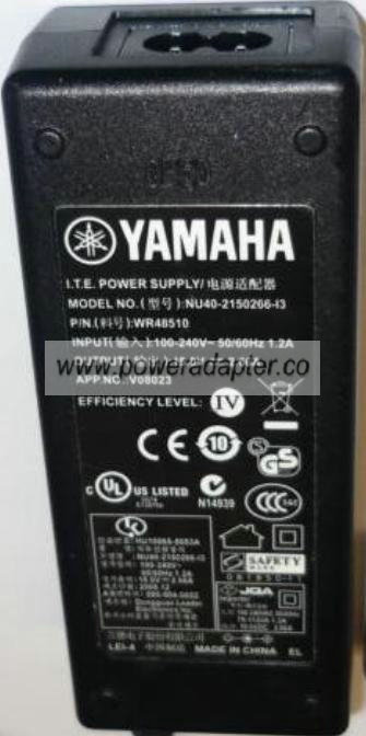 YAMAHA NU40-2150266-13 AC ADAPTER 15VDC 2.66A 4x6.5mm Tip 90 10