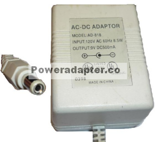 AD-818 AC DC ADAPTER 9VDC 500mA SPEAKERS POWER SUPPLY - Click Image to Close