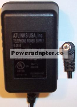 ATLINKS 5-2616 AC ADAPTER 9V 200mA 4.4W PHONE POWER SUPPLY - Click Image to Close