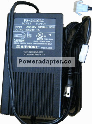 AiPhone PS-2410LC AC Aapter 24VDC 1A 2pin Molex Used 120vac 35W - Click Image to Close