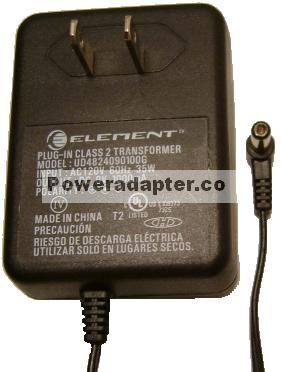 Element UD4824090100G AC DC Adapter 9V 1A Power Supply Speaker s - Click Image to Close