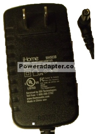 IHOME KSAD1000140W1US AC ADAPTER 10VDC 1.4A -( )- 2x5.5mm 100-24