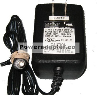 LINKSYS 411210OO3CT AC ADAPTER 12VDC 1A -( ) 2x5.5mm Used 120VAC