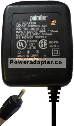 PALMONE R3W005-500 AC ADAPTER 5.2VDC 500mA ITE POWER SUPPLY FOR - Click Image to Close