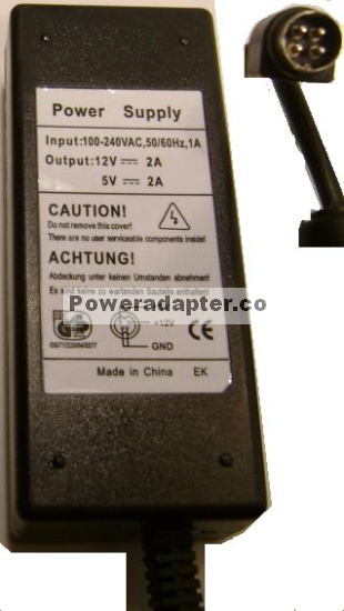 SWITCHING POWER SUPPLY AC DC ADAPTER 12V 5V 2A DM5127 Replacemnt - Click Image to Close