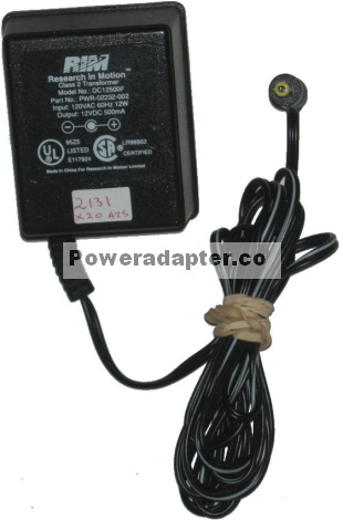 RIM DC12500F AC DC Adapter 12V 0.5mA 12W POWER SUPPLY Reseach in - Click Image to Close