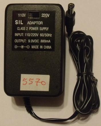 SIL AC ADAPTOR 9.0VDC 800mA Class 2 Power Supply - Click Image to Close