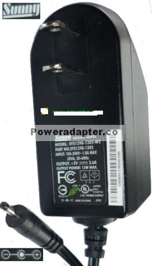Sunny Switching Adapter Model:Sys1298-1305-W2e 5V 2,5A 13W 1cm Lx 5mm D Z10-01