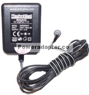 TECHNISAT 355D0600100 AC ADAPTER 6VDC 0.1A Used -( )- 1.2x3.4mm - Click Image to Close