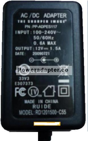 The Sharper Image RD1201500-C55 AC ADAPTER 12V DC 1.5A POWER SUP - Click Image to Close