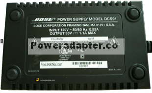 BOSE DCS91 AC DC Adapter 33v 1.1A POWER SUPPLY Original ADAPTOR - Click Image to Close