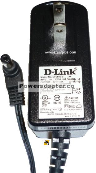 D-Link CF0605-B AC Adapeter 5VDC 1.2A 6W Jentec Power Supply - Click Image to Close