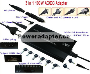Finecom YD-100W Universal AC Adapter 12 - 24VDC 4.7A - 3A 100W p