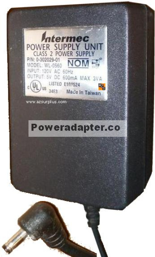 INTEMAC WL-0560 AC ADAPTER 5VDC 600mA 3VA POWER SUPPLY - Click Image to Close