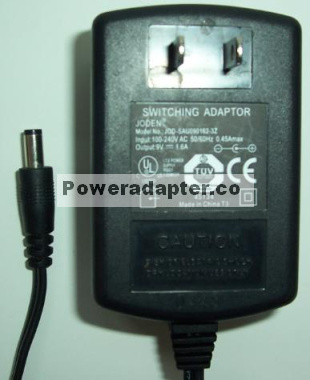 JODEN JOD-SAU090162 AC ADAPTER 9VDC 1.6A SWITCHING POWER SUPPLY - Click Image to Close