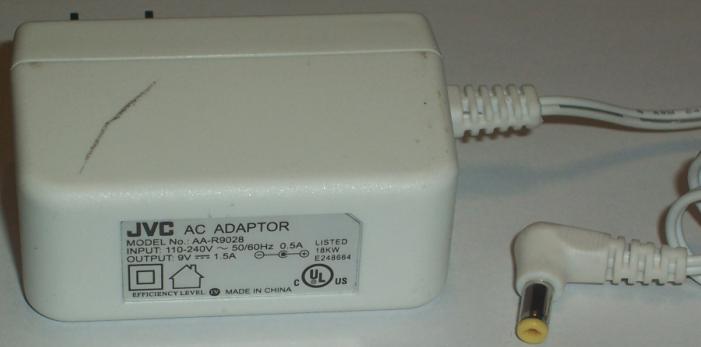 JVC AA-R9028 AC ADAPTER 9V DC 1.5A POWER SUPPLY - Click Image to Close