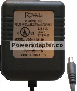 Royal JOD-41U-30 AC ADAPTOR 9VDC 600mA Linear Power Supply for C
