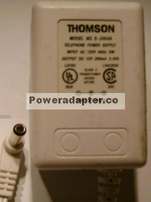 THOMSON 5-246A DC 12V 200mA 5W AC ADAPTER TELEPHONE POWER SUPPLY - Click Image to Close