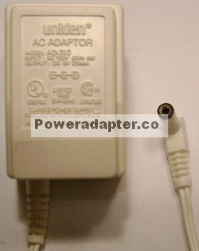 UNIDEN AD-310 AC ADAPTER 9V 210mA POWER SUPPLY TELEPHONE WHITE - Click Image to Close
