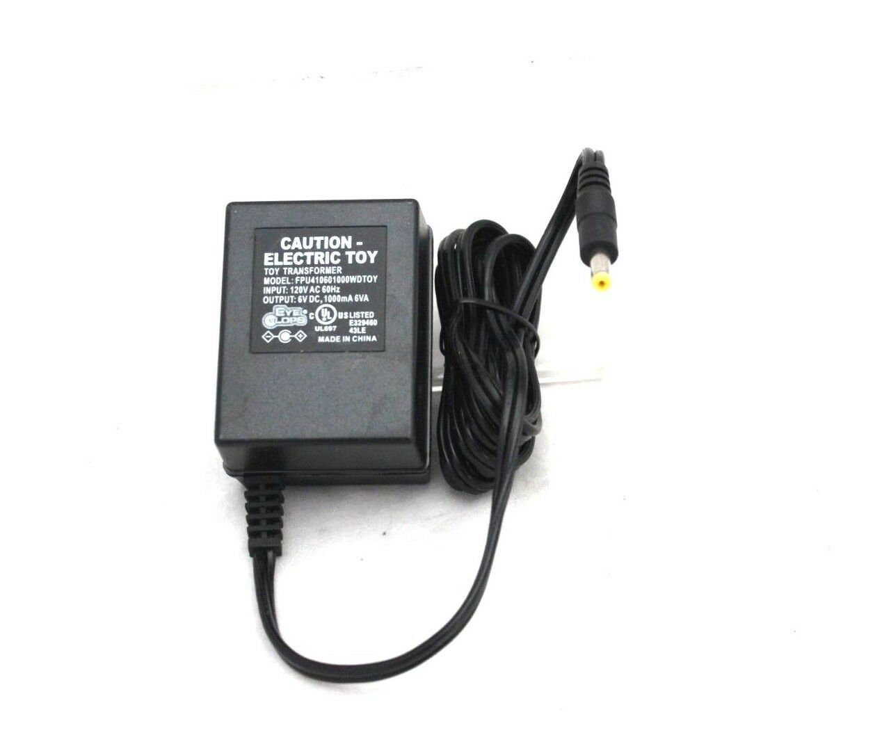 ELECTRIC TOY Transformer Adapter Charger FPU414060100WDTOY 6VDC 100mA 6VA MPN: Does Not Apply Non-Domestic Product: N - Click Image to Close