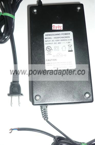 HENGGUANG HGSPCHAONSN AC ADAPTER 48VDC 1.8A USED CUT WIRE POWER - Click Image to Close