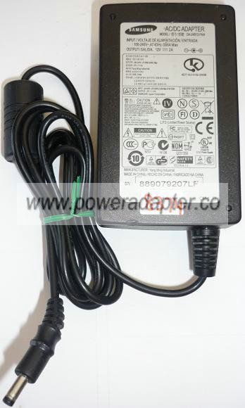 SAMSUNG DA-24B12-FAA AC ADAPTER 12VDC 2A USED -(+) 1.7x4mm ROUND - Click Image to Close