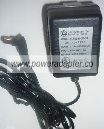 SOUTHWESTERN BELL LF09300D-08 AC ADAPTER 9VDC 300mA LIKE NEW -(+ - Click Image to Close