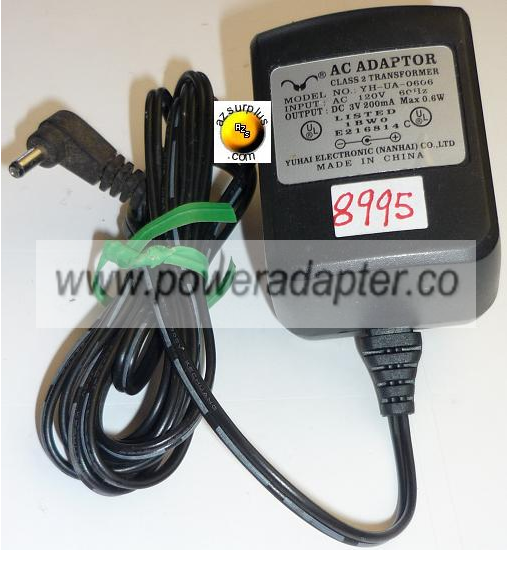 Accessory USA DC 6V AC Adapter For YuHai Electronic Model YH-UA-0606 - 600mA To 1000mA Power Supply Charger