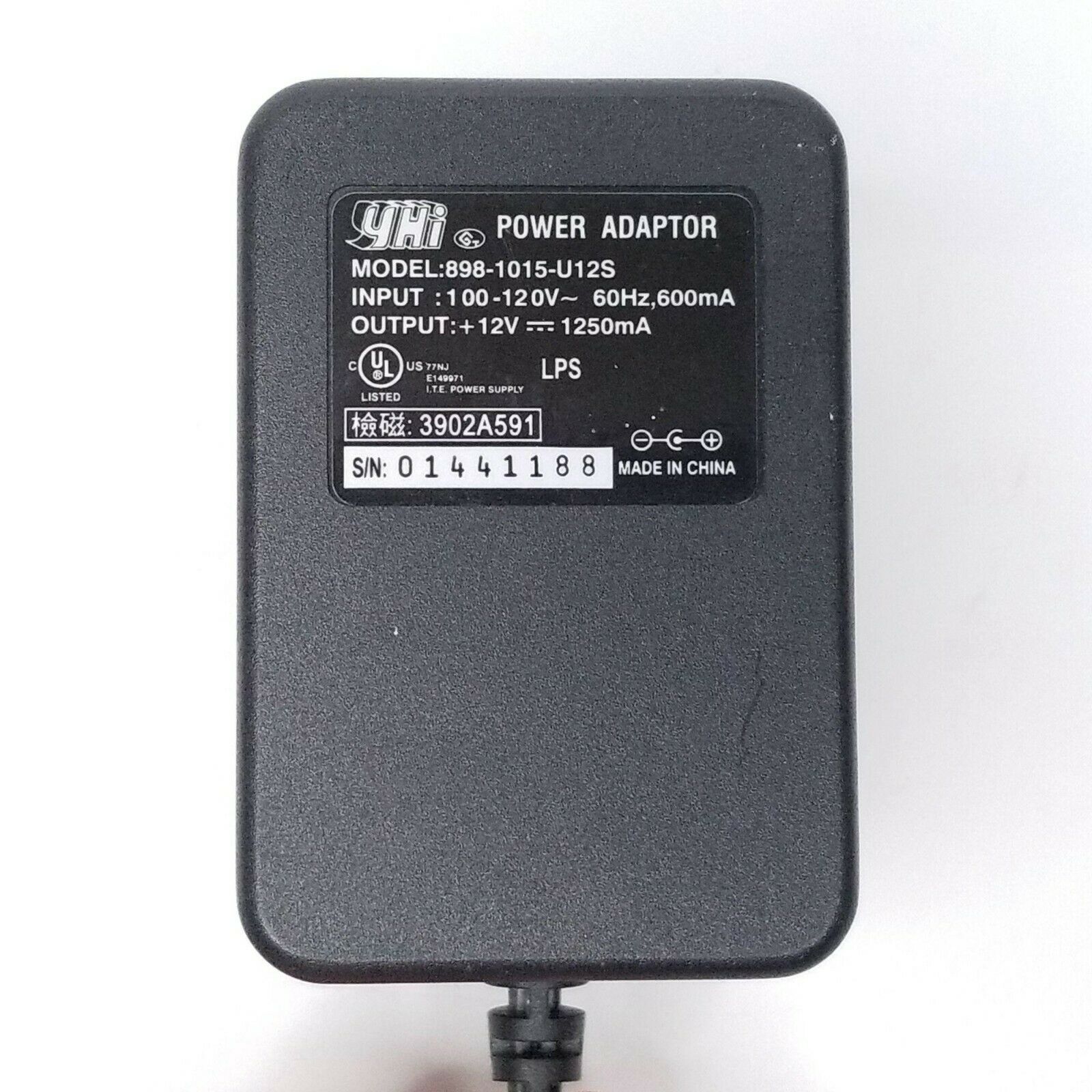 YHI Power Adaptor Model 898-1015-U12S 12V Compatible Brand: YHI Type: Power Supplies & Batteries Compatible Model: